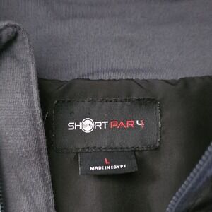 Short Par 4 Men's Gray Black 1/4 Zip Golf Polo Long Sleeve Size L